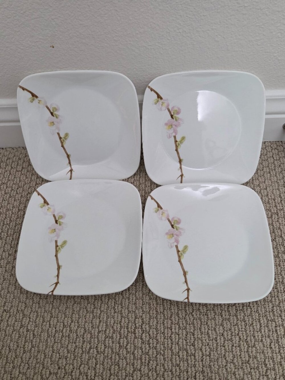 4 x Corelle Cherry Blossom Salad Plates 9”